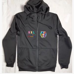 Hard knock life zip up sweater size large